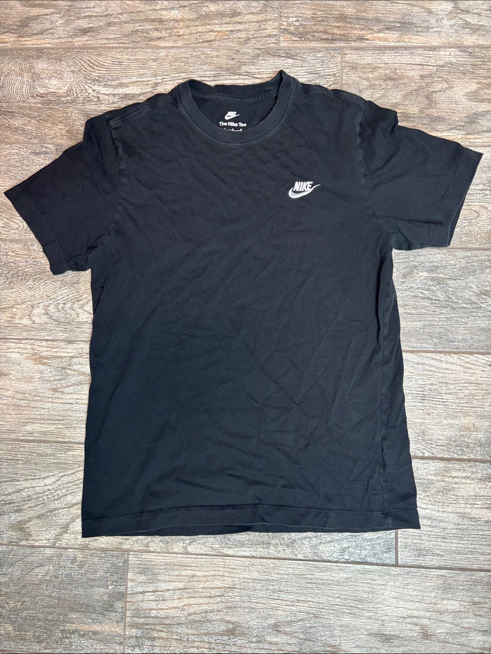 Nike Black Short Sleeve Crew T-Shirt with White Swoosh